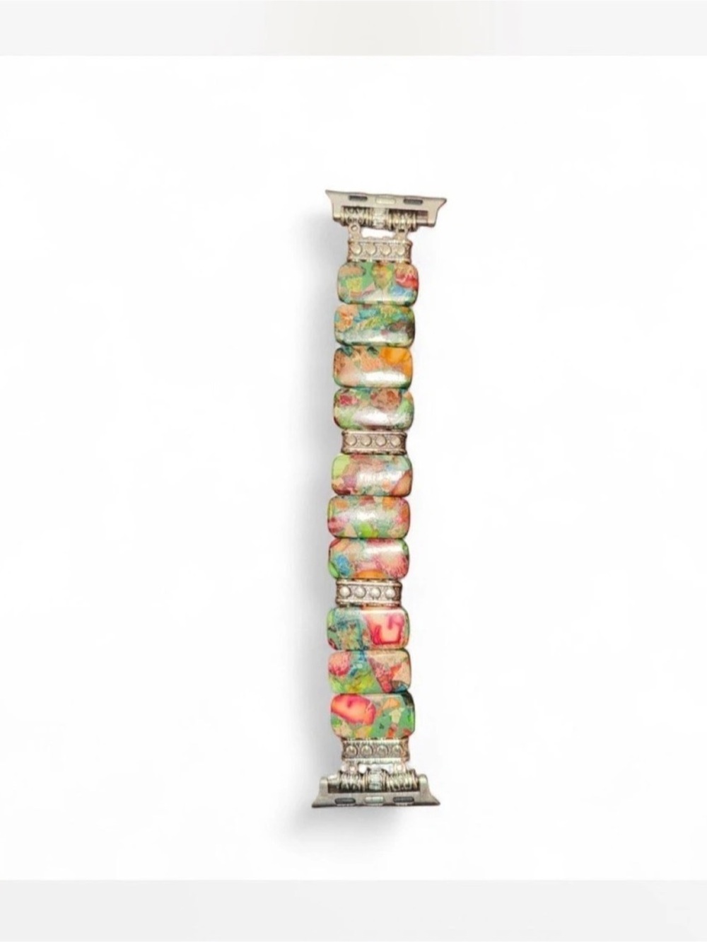 Multicolor & Silver Stretch Apple Watch Band Bracelet
